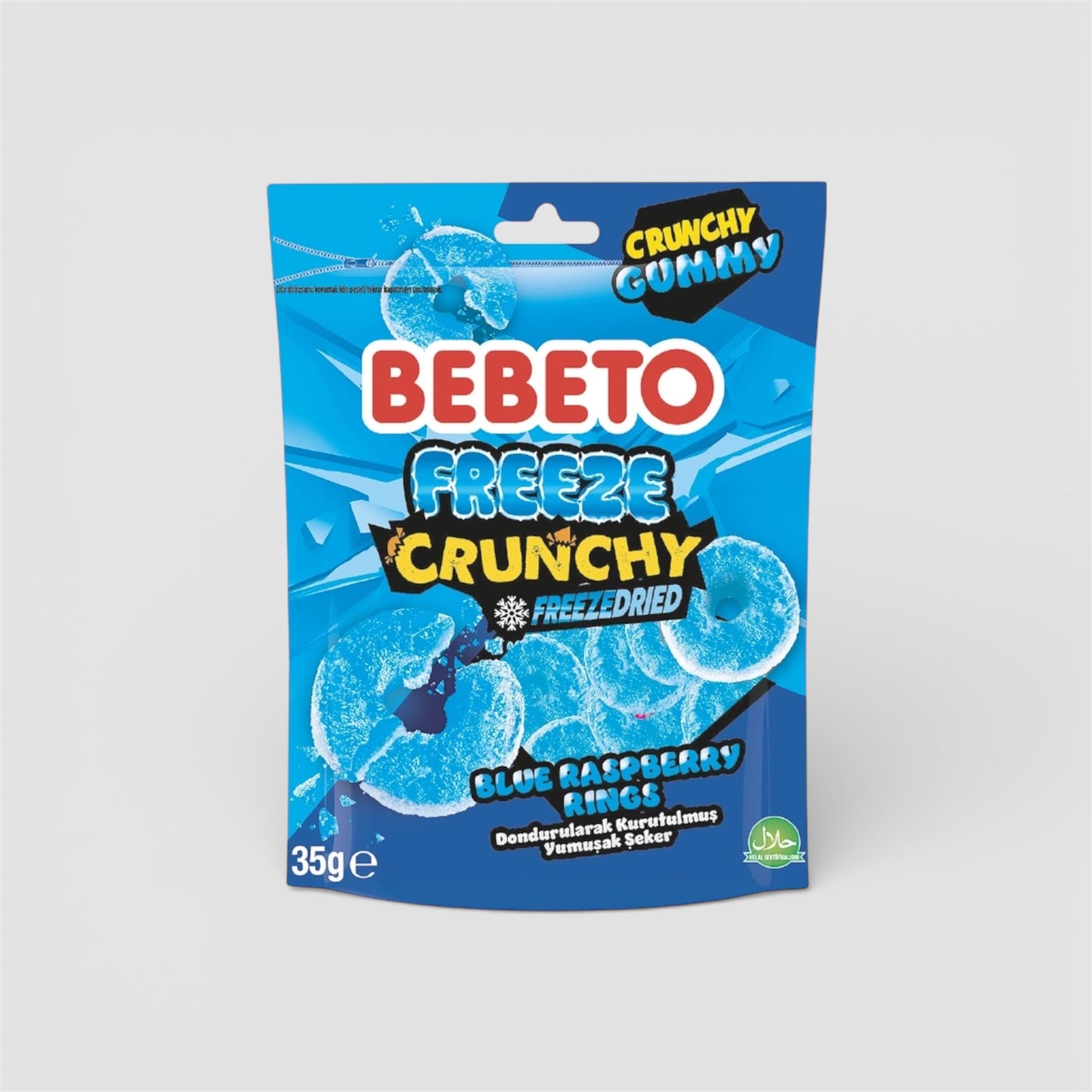 Bebeto Freeze Crunchy Blaue Himbeerringe 35g - Goomart