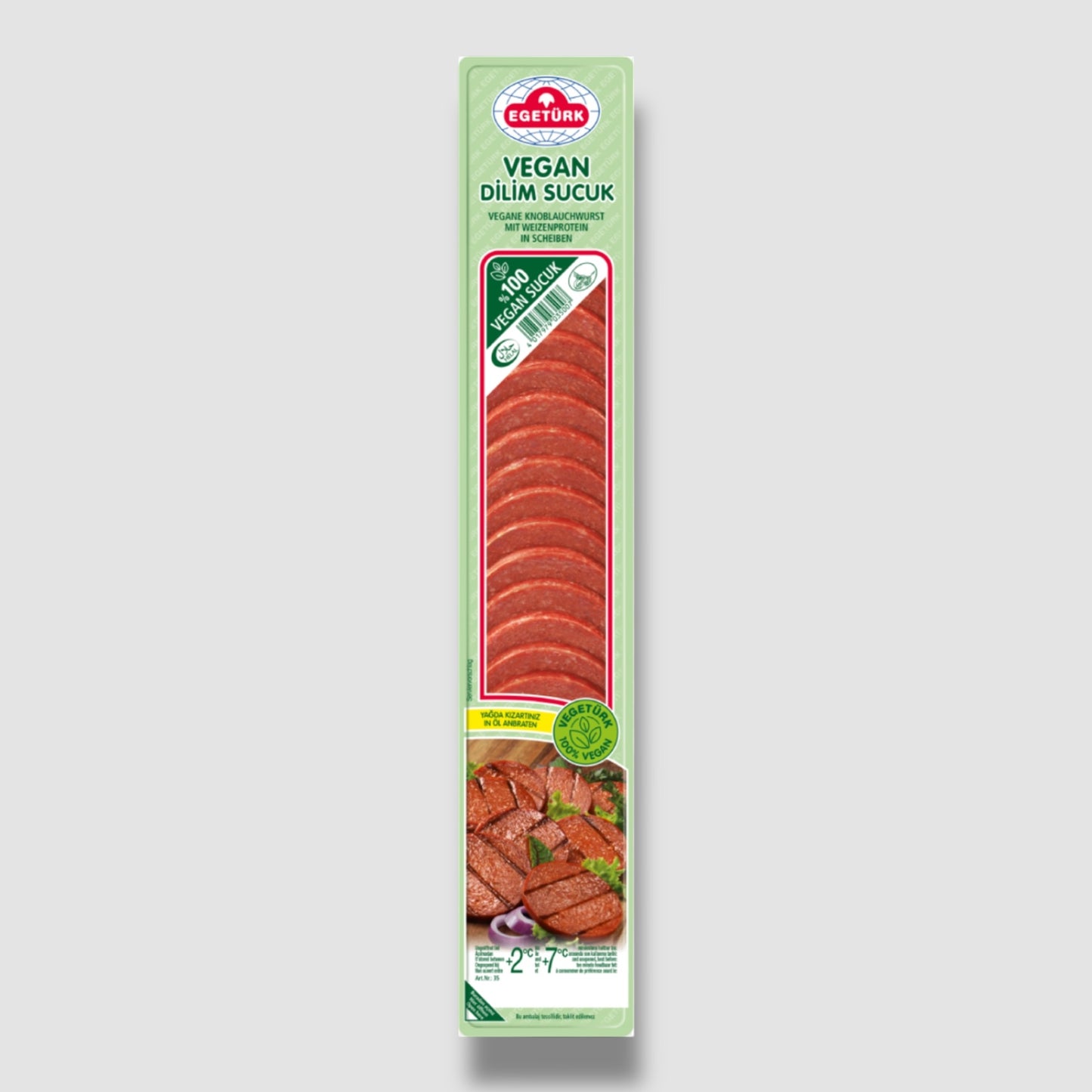 Egetürk Vegane Knoblauchwurst in Scheiben 200g - Goomart