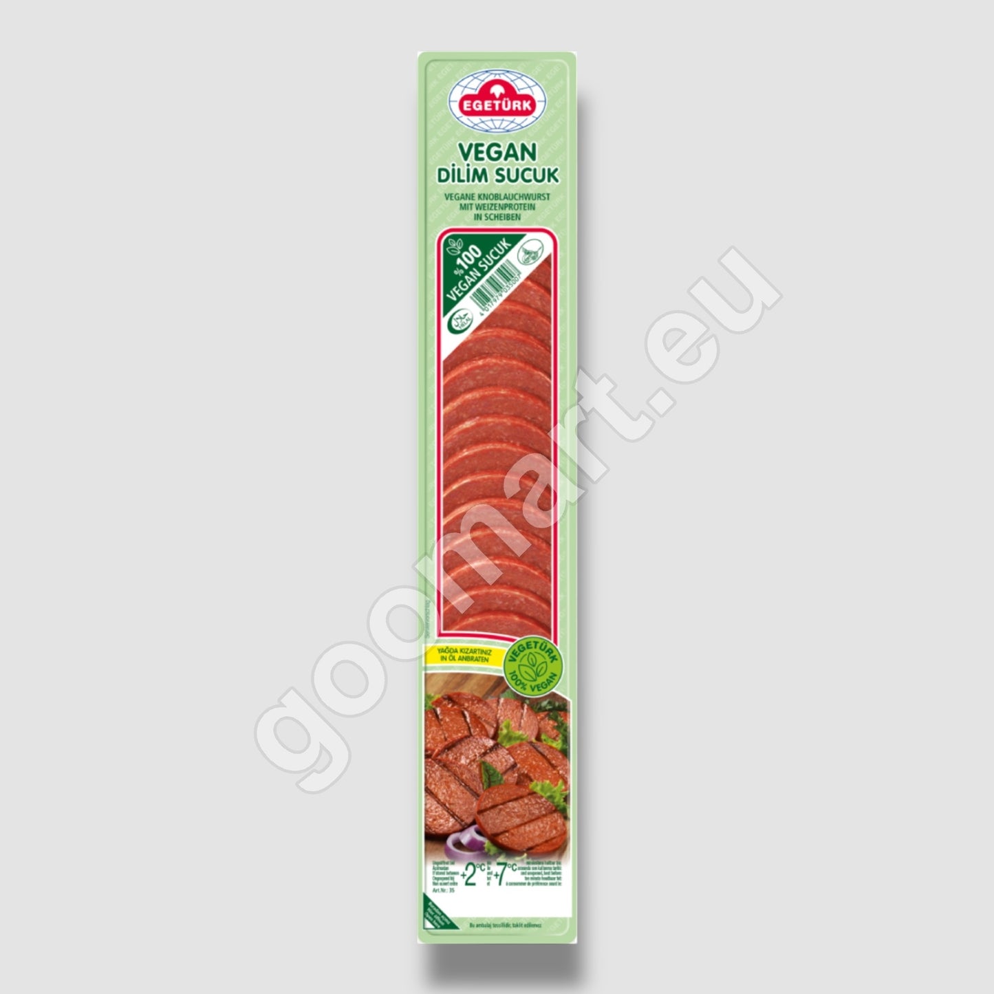 Egetürk Vegane Knoblauchwurst in Scheiben 200g - Goomart
