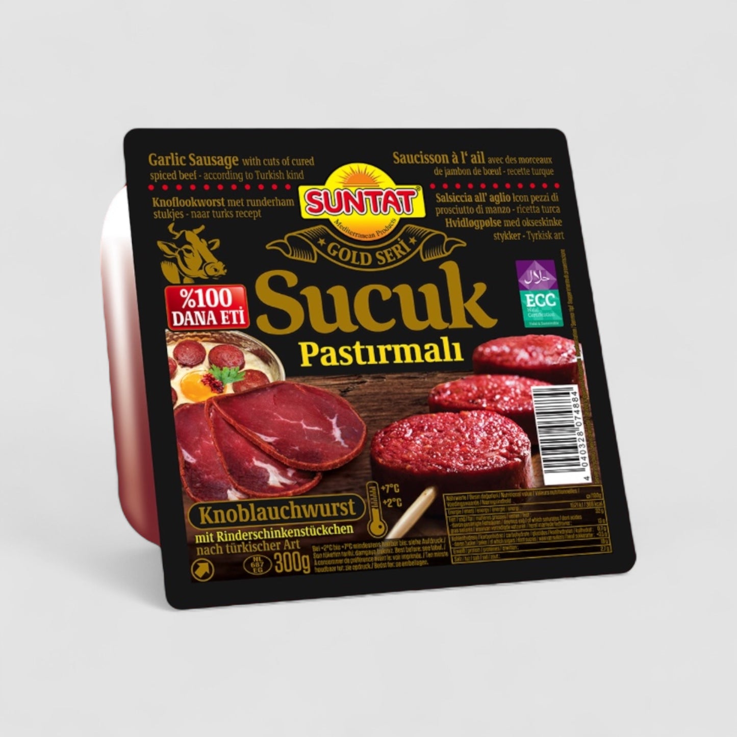 Suntat Knoblauchwurst Mit Rinderschinkenstückchen 300g - Goomart