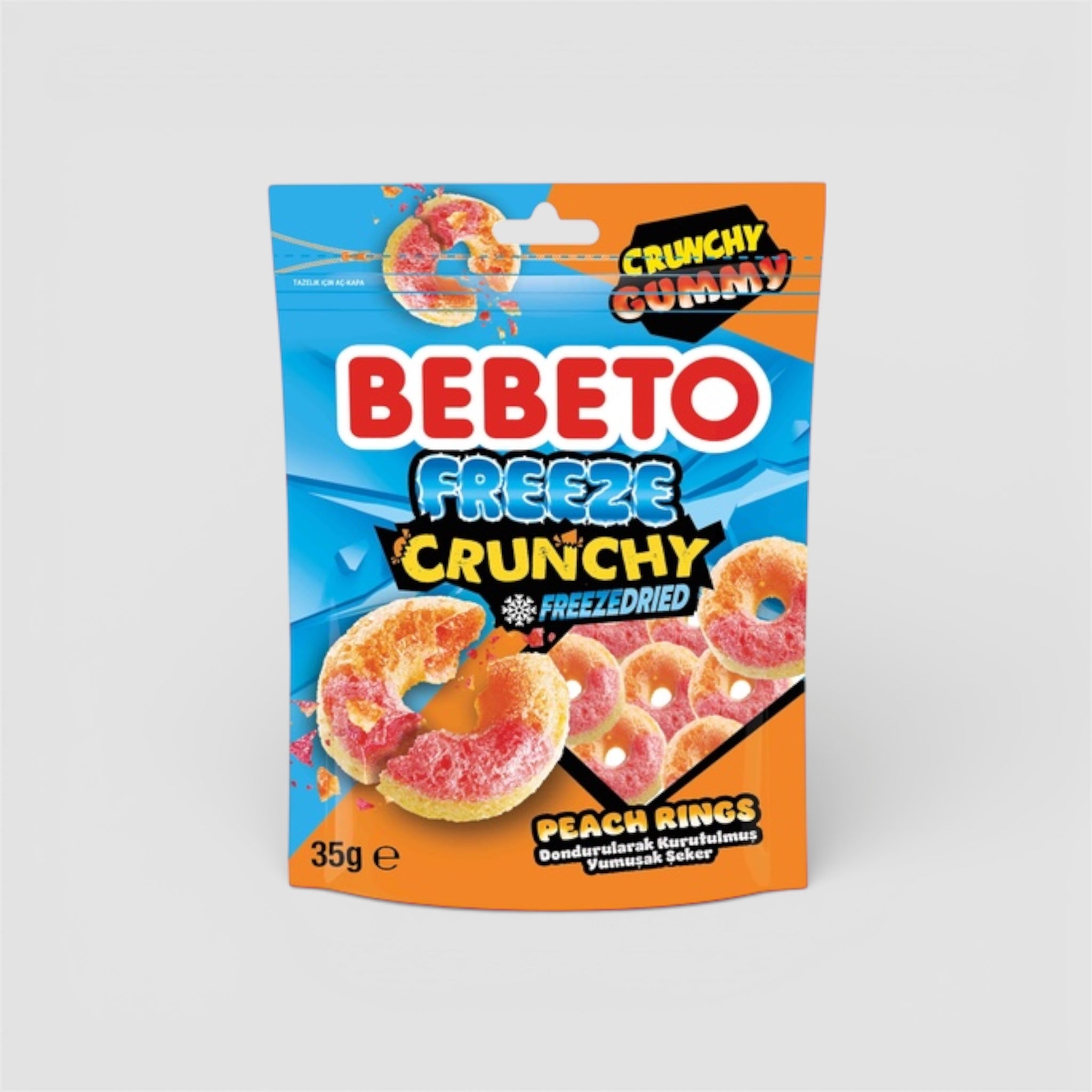 Bebeto Freeze Crunchy Pfirsichringe 35g - Goomart