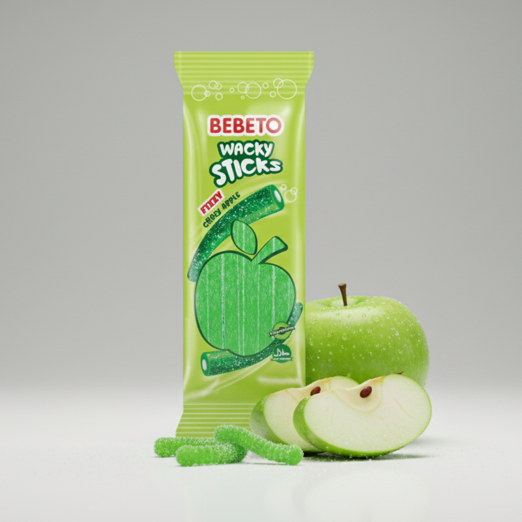 Bebeto Saure Fruchtgummisticks Apfel 180g - Goomart