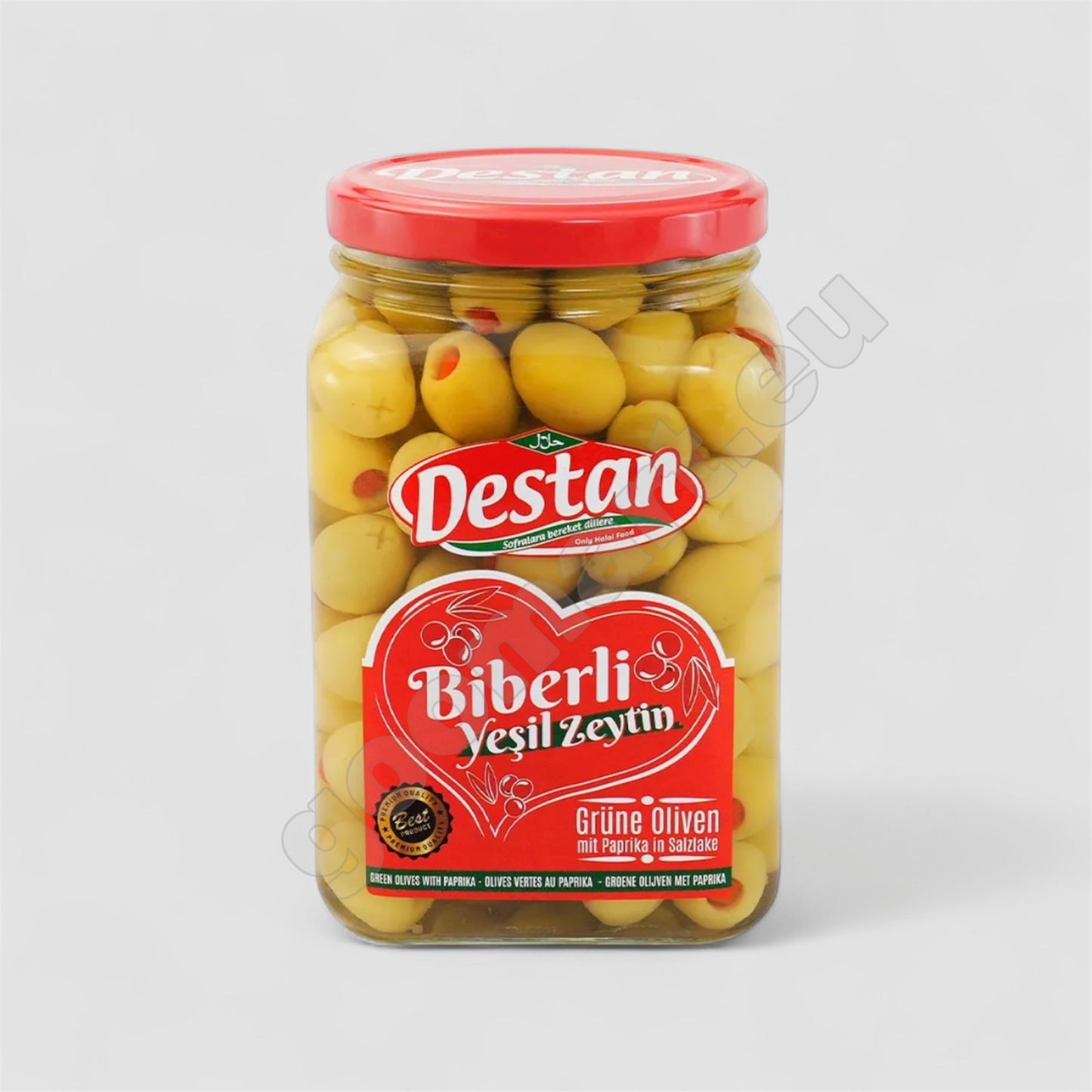 Destan Grüne Oliven Mit Paprika 900g - Goomart