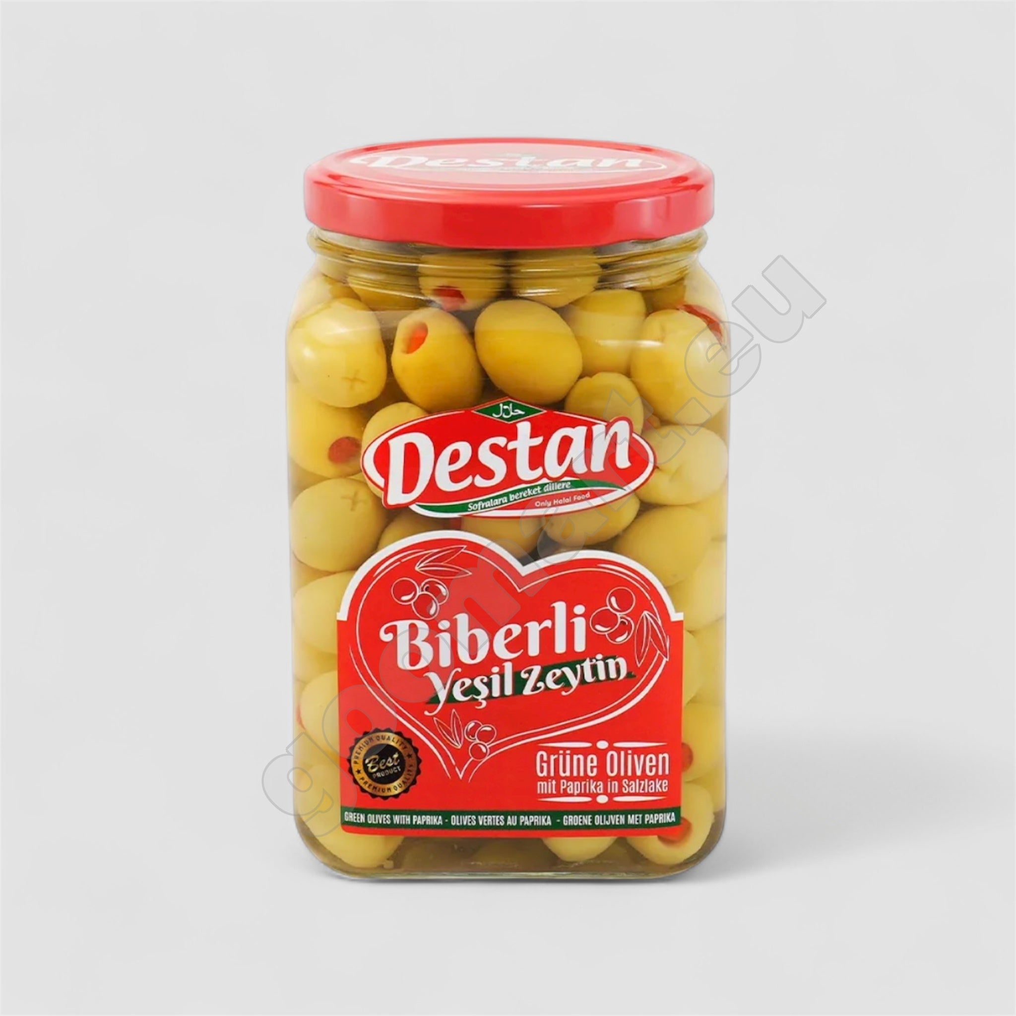 Destan Grüne Oliven Mit Paprika 900g - Goomart