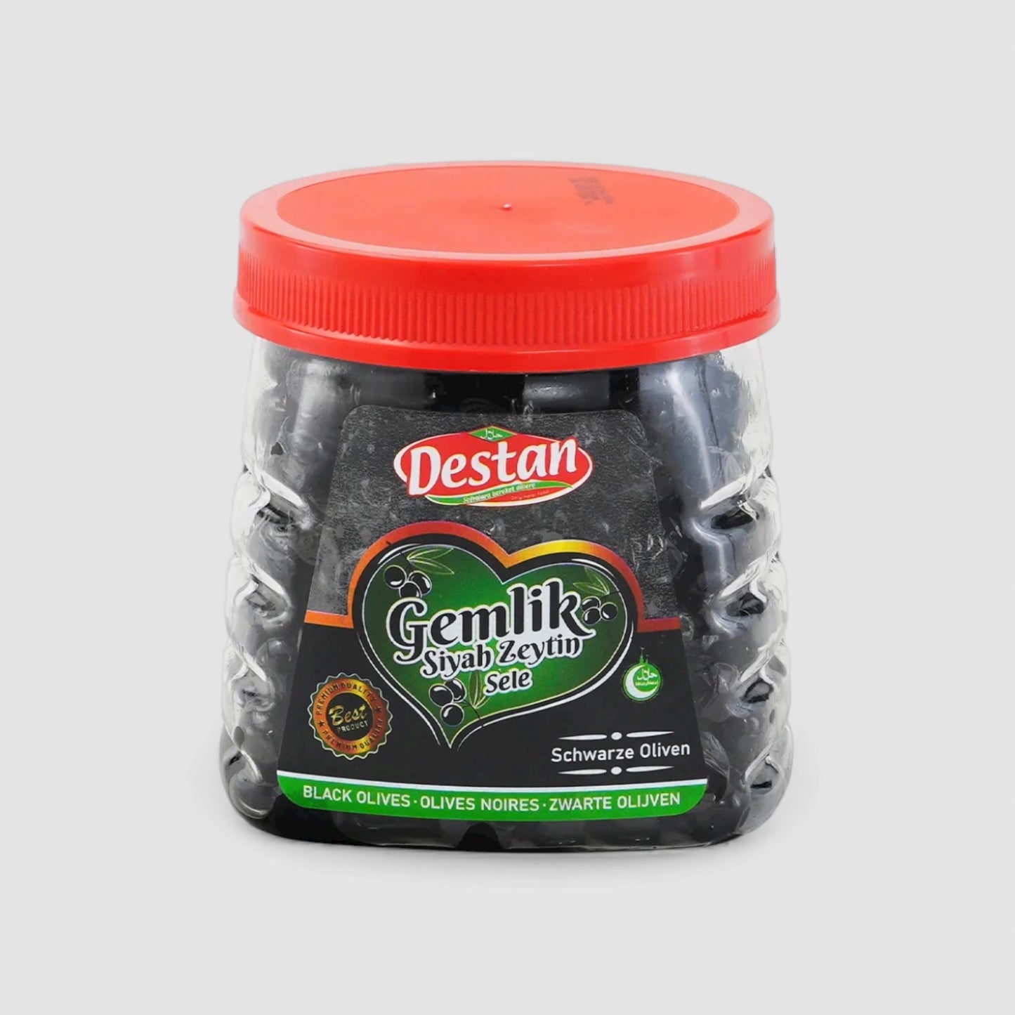 Destan Schwarze Oliven Mit Stein 600g - Goomart