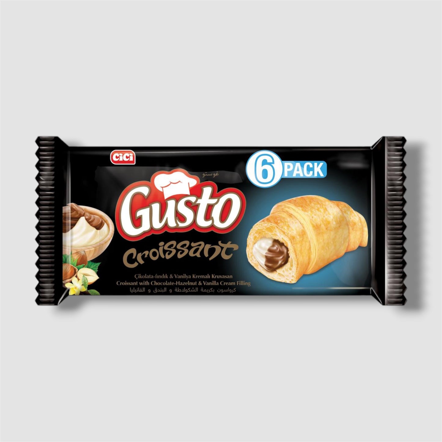 Gusto Croissant mit Kakao- und Vanillecreme 6er  240g - Goomart
