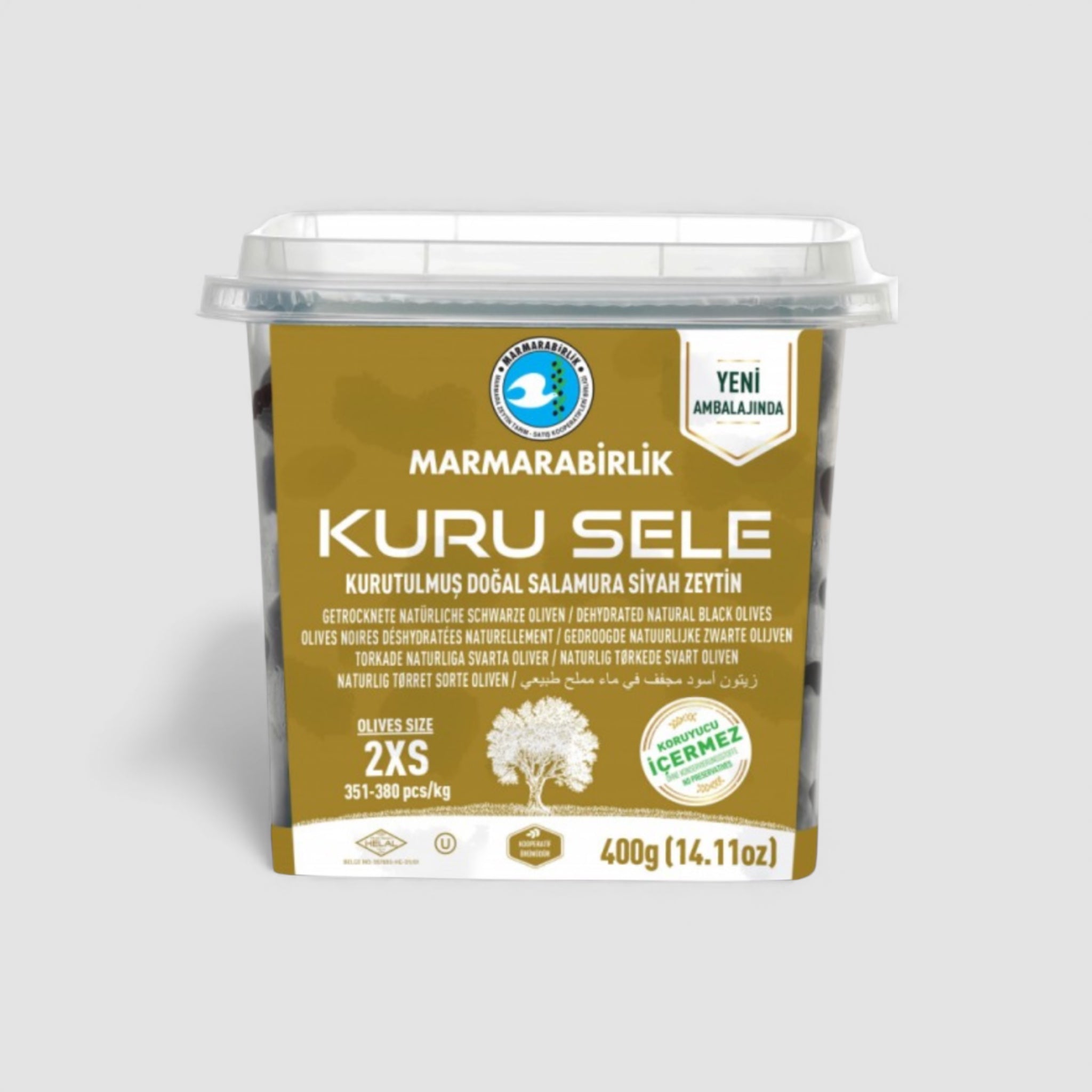 Marmara Birlik Kuru Sele 2Xs Schwarze Oliven 400g - Goomart