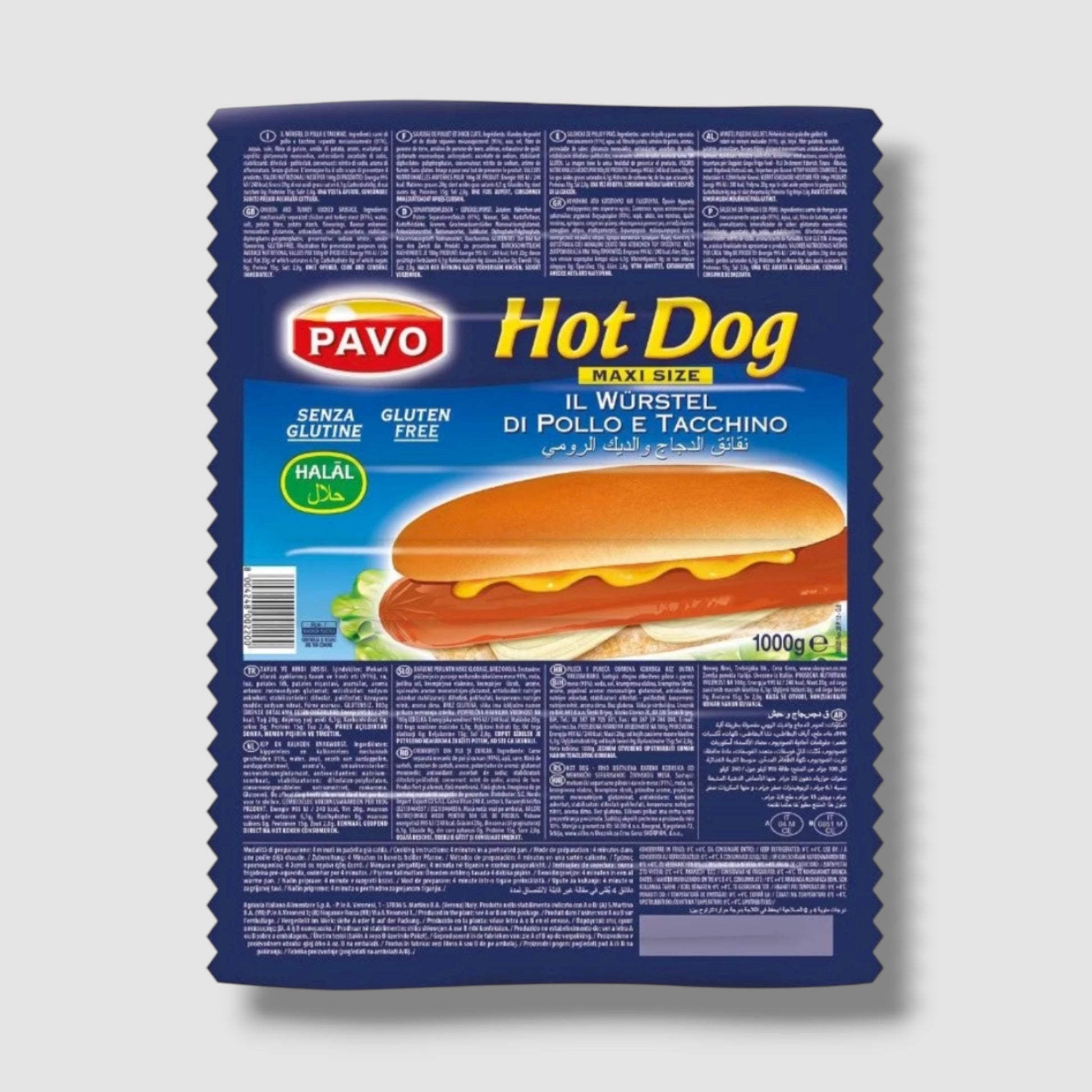 Pavo Hotdog Würstchen aus Huhn und Pute 1kg - Goomart