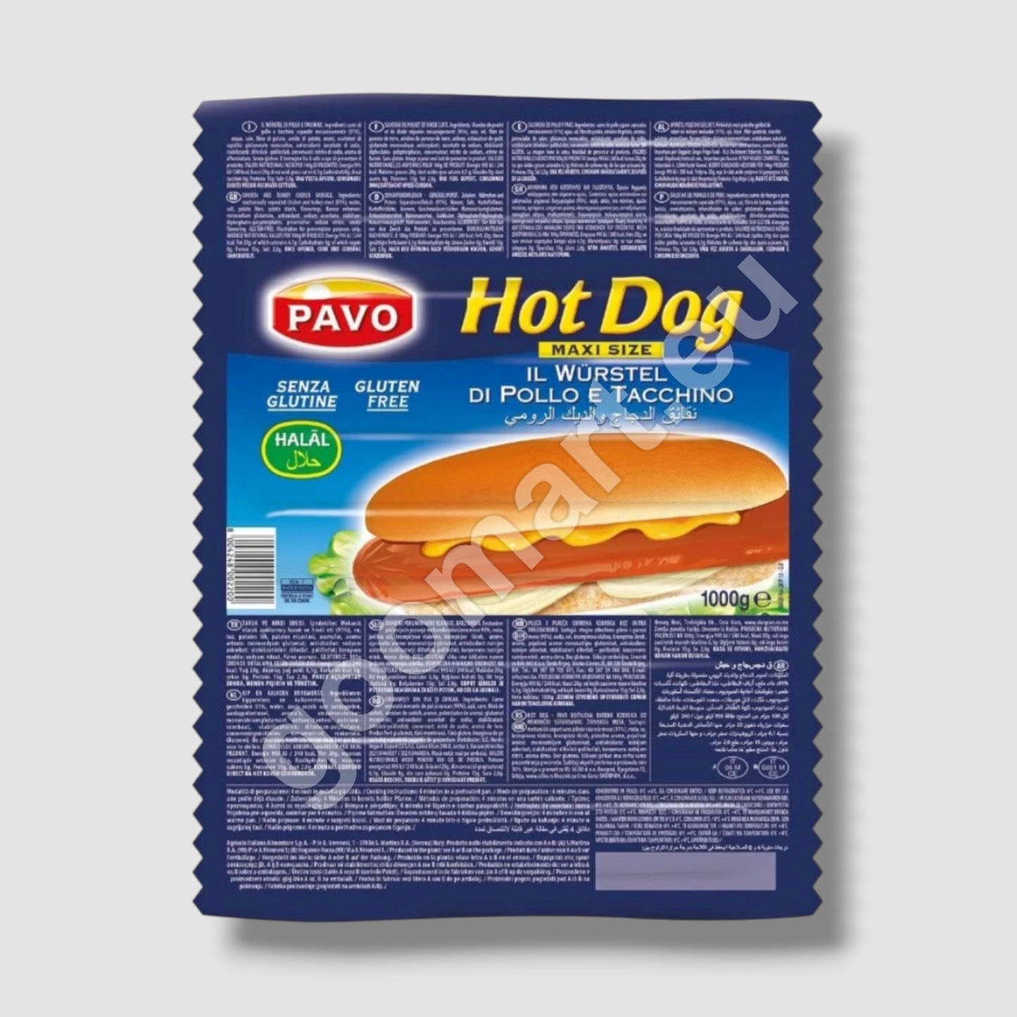 Pavo Hotdog Würstchen aus Huhn und Pute 1kg - Goomart