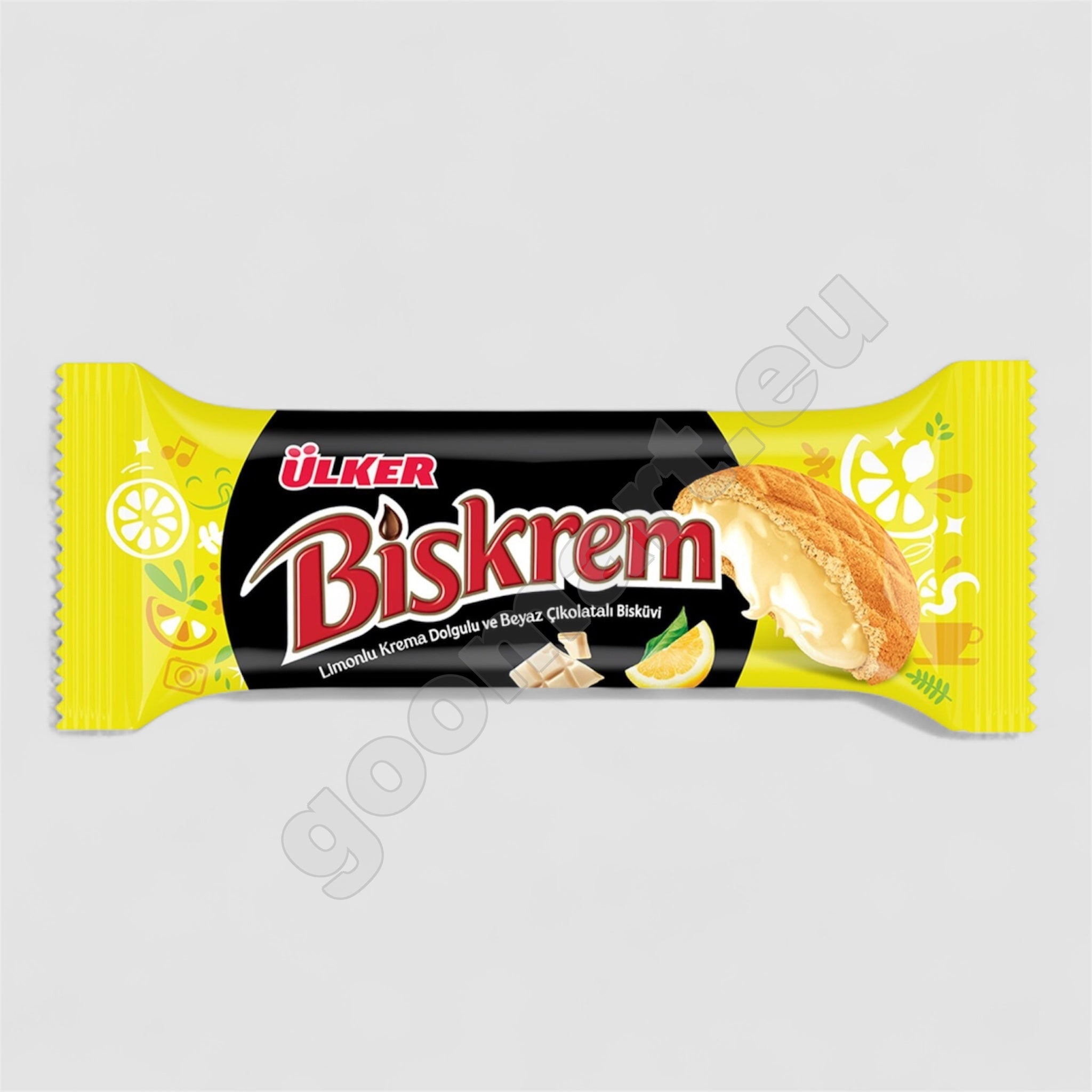 Ülker Biskrem Keks Mit Zitronen und Weiße Schokoladenfüllung 94,5g - Goomart