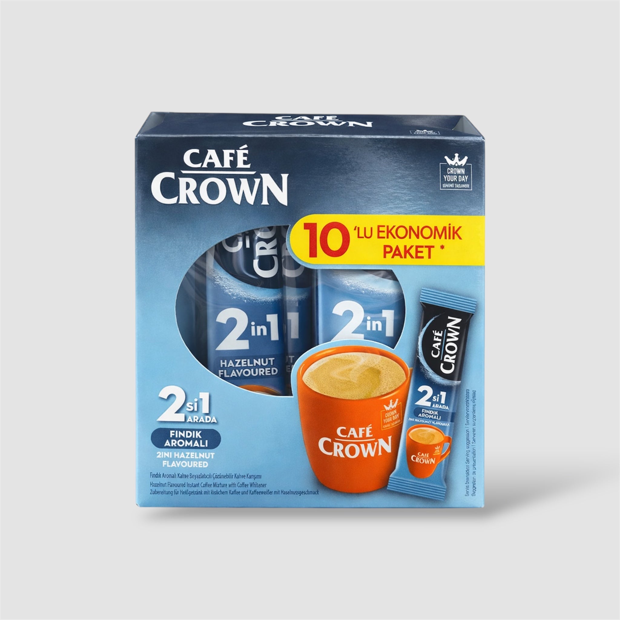Ülker Cafe Crown 2in1 Haselnuss Instantkaffee 10er Pack - Goomart